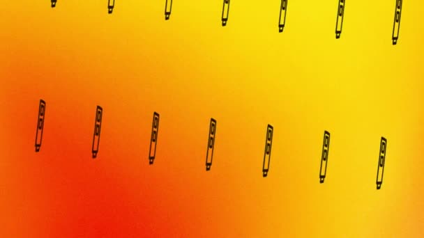 Вращение Двух Третей Зарядной Батареи Иконка Анимации Оранжевый Желтый — стоковое видео