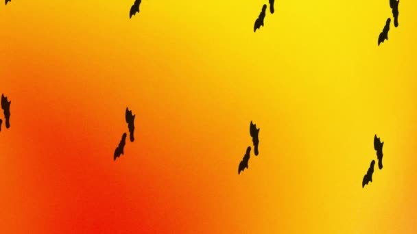 Animazione Icona Pipistrelli Filatura Arancione Giallo — Video Stock