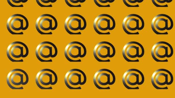 Animação Ícone Símbolo Mail Preto Amarelo — Vídeo de Stock