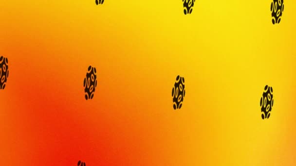 Анимация Вращающейся Черной Бактерии Оранжевом Желтом — стоковое видео