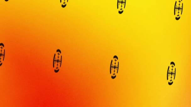 주황색 노란색으로 아이콘 애니메이션 — 비디오