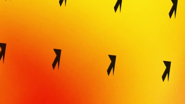 Animation Mit Schwarzem Pfeil Symbol Auf Orange Und Gelb — Stockvideo