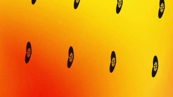 Wirujące Serce Kulkową Ikoną Animacji Pomarańczowym Żółtym — Wideo stockowe