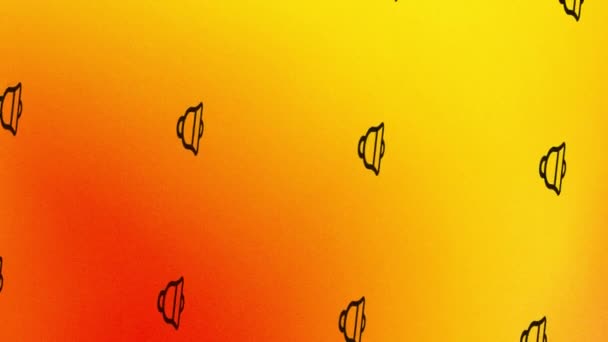 Turuncu Sarı Üzerine Dönen Çan Bildirim Simgesi Canlandırması — Stok video