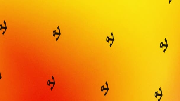 Animación Del Icono Del Ancla Giratoria Naranja Amarillo — Vídeo de stock