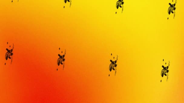 旋转宇航员图标动画橙色和黄色 — 图库视频影像
