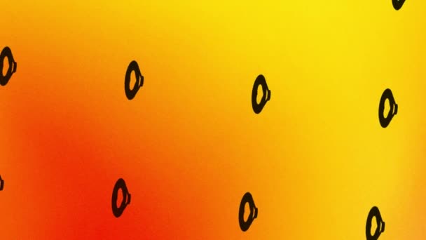 Draaiende Hete Lucht Ballon Pictogram Animatie Oranje Geel — Stockvideo
