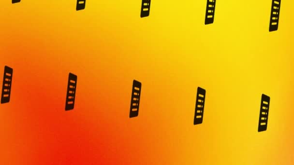 Animasi Ikon Barcode Berputar Pada Warna Oranye Dan Kuning — Stok Video