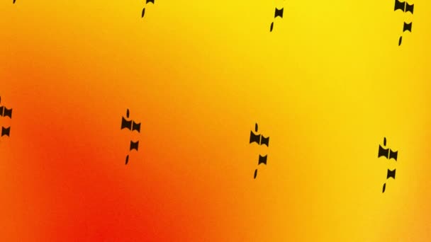 Rotující Bambus Ikonou Listí Animace Oranžové Žluté — Stock video