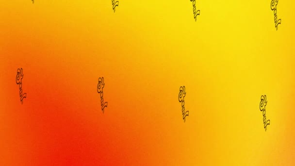 Draaiend Verband Arm Pictogram Animatie Oranje Geel — Stockvideo