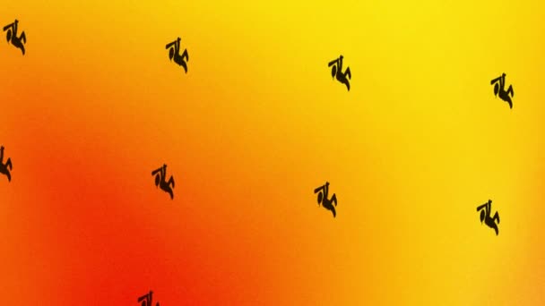 Иконка Анимации Бейсболиста Оранжевом Желтом — стоковое видео