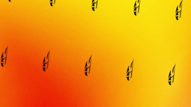 Animasi Ikon Berputar Dengan Payung Matahari Pantai Pada Oranye Dan — Stok Video