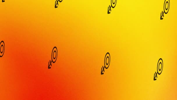 Animación Del Icono Giratorio Con Signo Unisex Naranja Amarillo — Vídeos de Stock