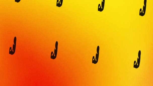 Анімація Піктограми Обертання Язової Чоловічої Руки Помаранчевому Жовтому — стокове відео