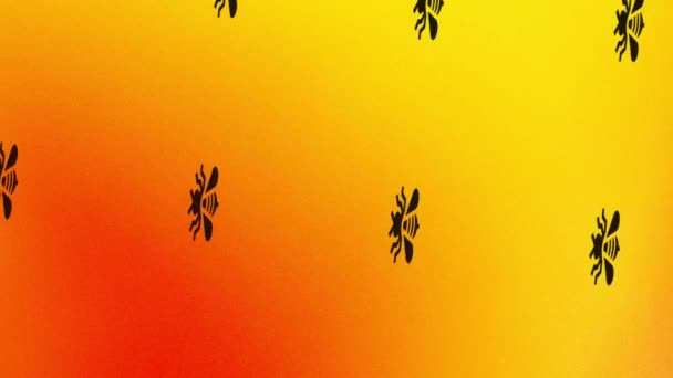 橙色和黄色旋转蜜蜂图标动画 — 图库视频影像