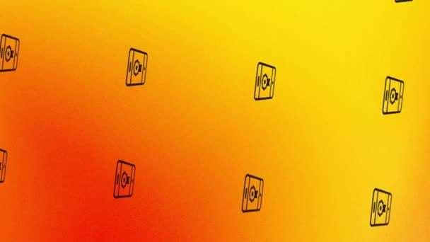 Animacja Wirującego Smartfona Nagrodą Ekranie Ikony Pomarańczowo Żółtym — Wideo stockowe