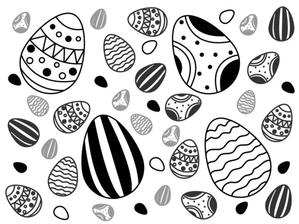 Beyaz üzerine boyanmış Paskalya yumurtalarının çizimi 