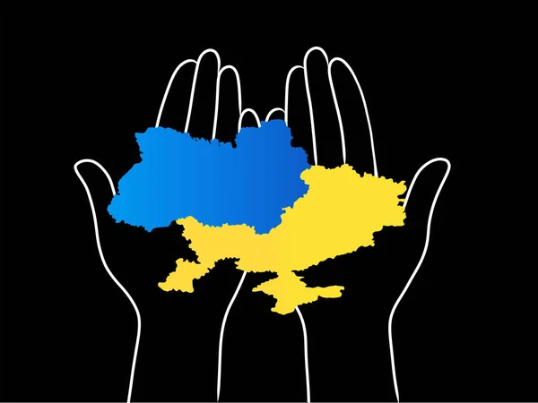 Illustratie Van Oekraïens Grondgebied Handen Zwart — Stockvector
