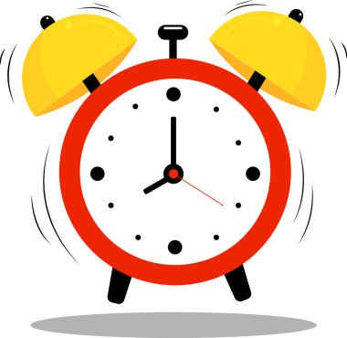 illustration of ringing vintage alarm clock clipart