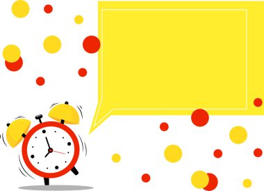 Sarı konuşma baloncuğunun yanındaki alarm saatinin gösterimi 