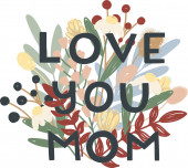 ilustrace lásky vás maminka písmo proti barevné květinové pozadí
