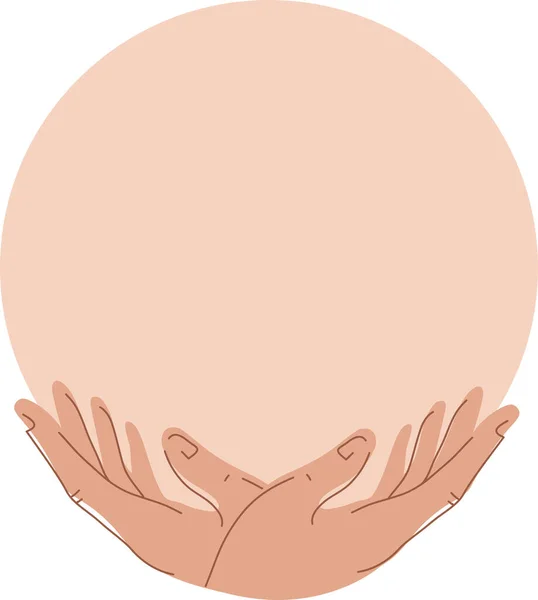 Illustration Female Hands Circle Children Protection Day Concept — стоковый вектор