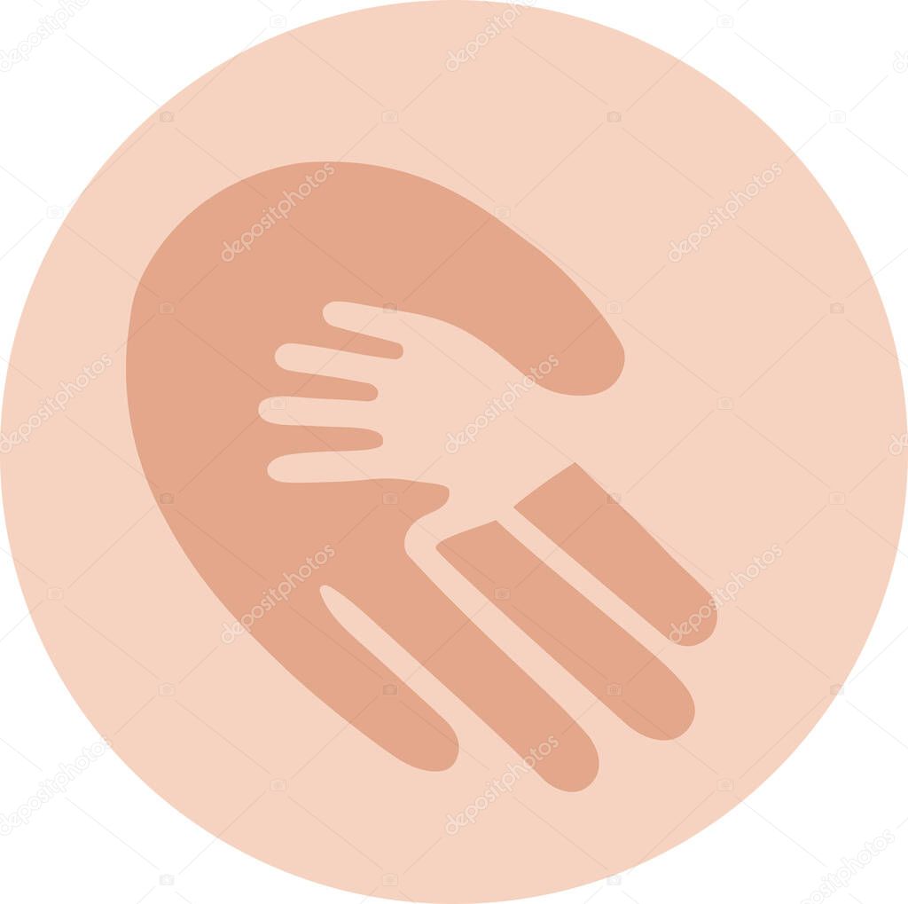 illustration of abstract hands on white, international childrens day concept