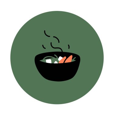 Yeşil kasede Asyalı miso çorbasının resmi.