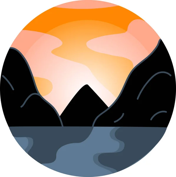 Illustration Abstract Sunrise Mountains — Stockvektor