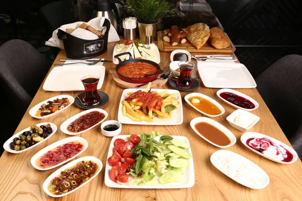 Rich Delicious Turkish Breakfast — Stock Photo, Image