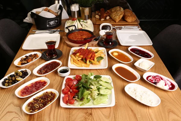 Rich Delicious Turkish Breakfast — Stock Photo, Image