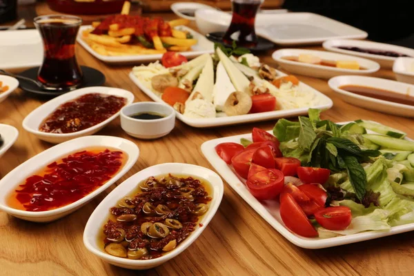 Rich Delicious Turkish Breakfast — Stock Photo, Image