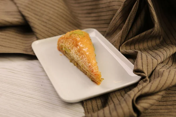 Baklava Dessert Turc Traditionnel Avec Noix Cajou Noix Baklava Maison — Photo