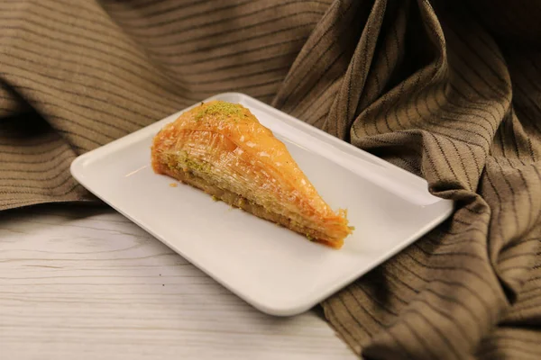 Baklava Dessert Turc Traditionnel Avec Noix Cajou Noix Baklava Maison — Photo