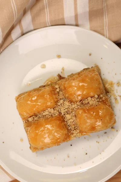 Traditionelle Türkische Nachspeise Baklava Mit Cashew Walnüssen Hausgemachte Baklava Mit — Stockfoto