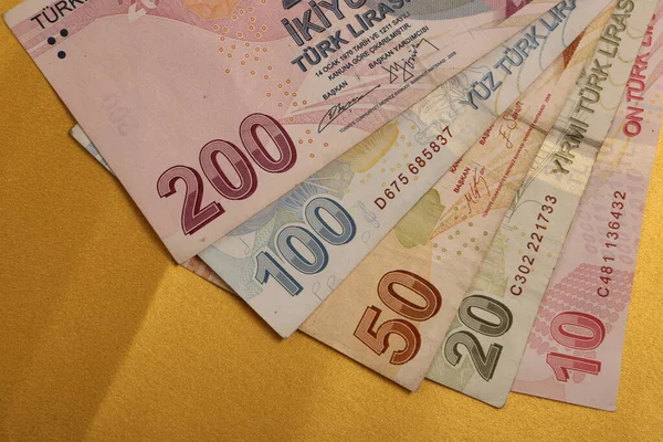 Turkish Currency Turkish Lira Banknotes — Stock Photo, Image