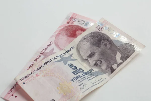 Банкноты Турецкой Валюты Турецкие Лиры — стоковое фото