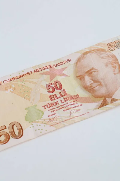 Turkse Valuta Turkse Lire Bankbiljetten — Stockfoto