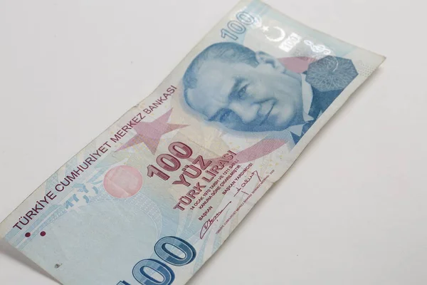 Turkse Valuta Turkse Lire Bankbiljetten — Stockfoto