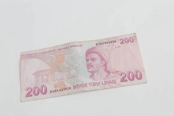 Turecká Měna Turecké Liry Bankovky — Stock fotografie