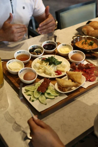 Rich Delicious Turkish Breakfast — Stock Photo, Image