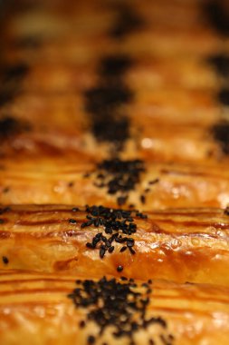 Bir grup çeşit kurabiye. Çikolata parçacıklı, yulaflı, kuru üzümlü, beyaz çikolatalı.