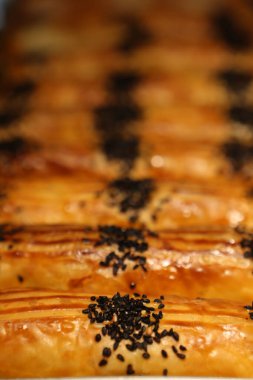 Bir grup çeşit kurabiye. Çikolata parçacıklı, yulaflı, kuru üzümlü, beyaz çikolatalı.