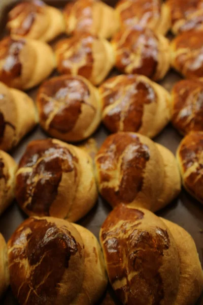 Delicioso Pão Assado Estético Natural — Fotografia de Stock