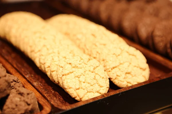 Gruppe Von Verschiedenen Cookies Schokochips Haferflocken Rosinen Weiße Schokolade — Stockfoto