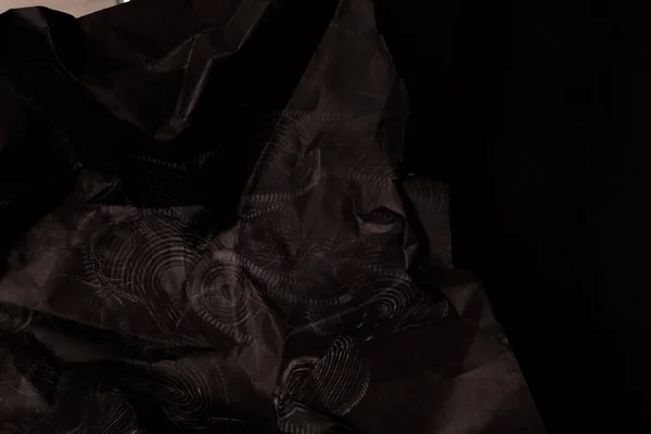 Schwarzer Zerknitterter Papierhintergrund Grunge Textur Hintergrund — Stockfoto