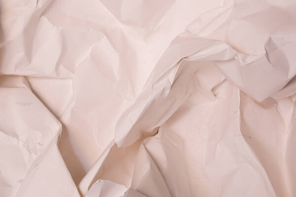 White creased crumpled paper background grunge texture backdrop