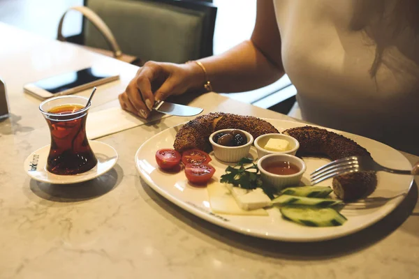 Rich Delicious Turkish Breakfast — Stock Photo, Image