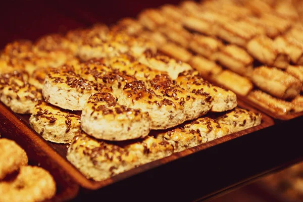 Grupo Galletas Surtidas Chip Chocolate Pasas Avena Chocolate Blanco — Foto de Stock