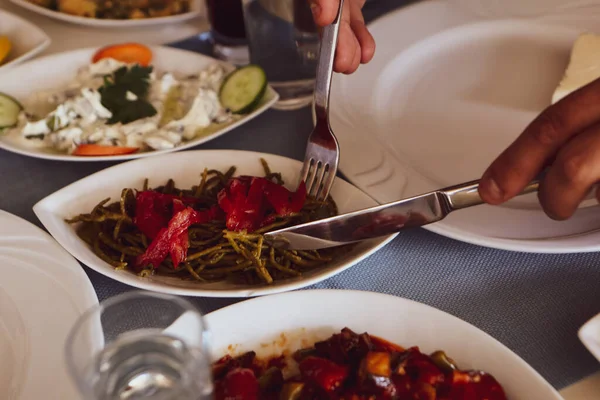 Traditionelles Türkisches Und Griechisches Dinner Meze Tisch — Stockfoto